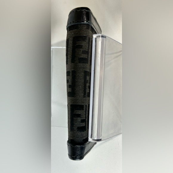 FENDI Authentic Zucca Black Canvas Leather 6 Pics Key Cases Made In Italy . - Picture 12 of 16